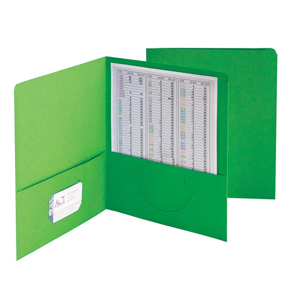 SMD87855 - Smead 25Ct Green Standard Two Two Pocket Folders in Folders