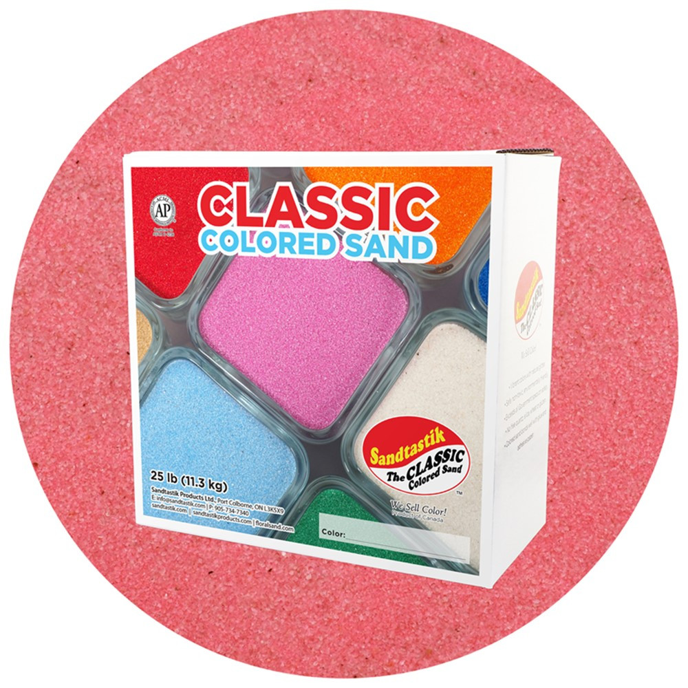 Classic Colored Sand, Pink, 25 lb (11.3 kg) Box - SNDCS2517 | Sandtastik | Sand
