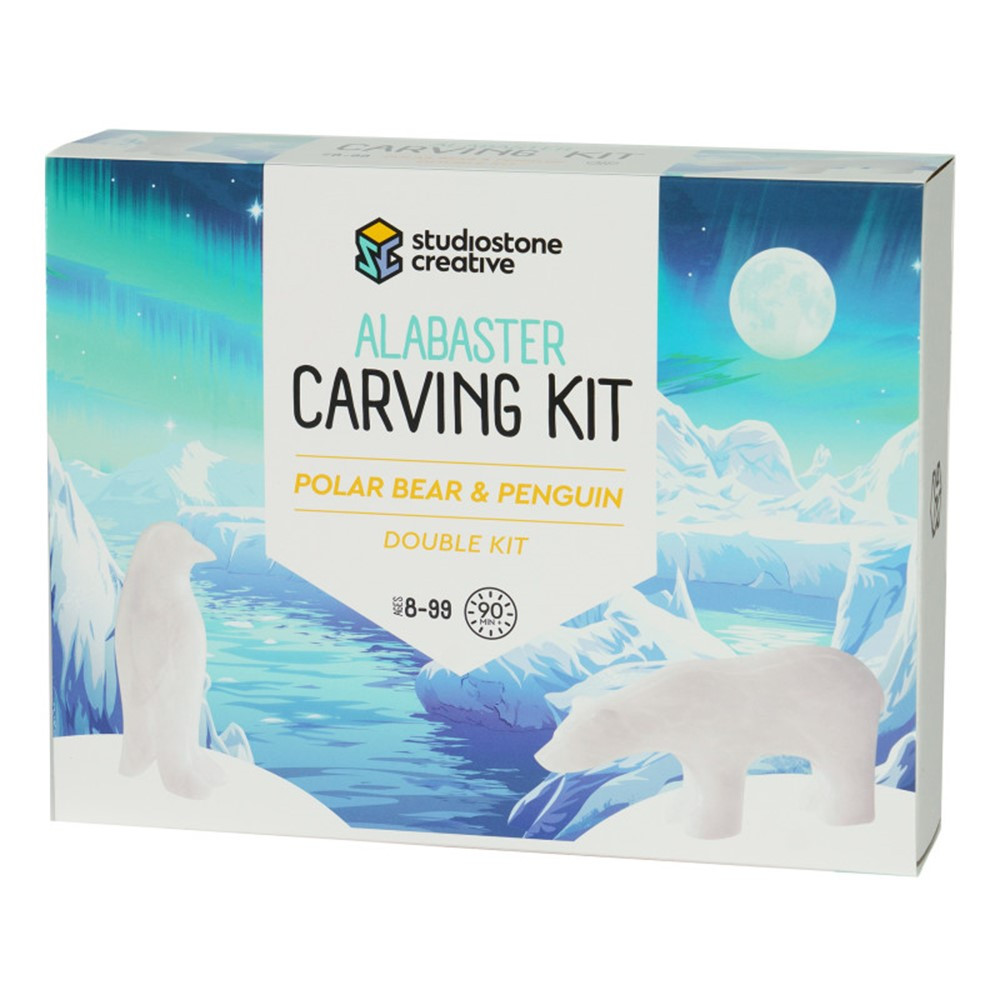 Polar Bear & Penguin Double Alabaster Carving Kit - SSVPBPDK | Studiostone Creative Inc | Art & Craft Kits