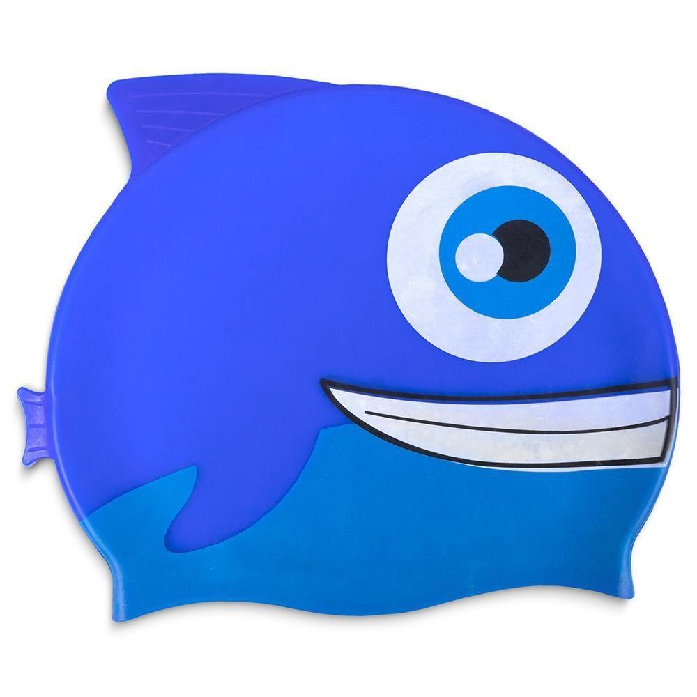 Kids Fishy Swim Cap, Blue