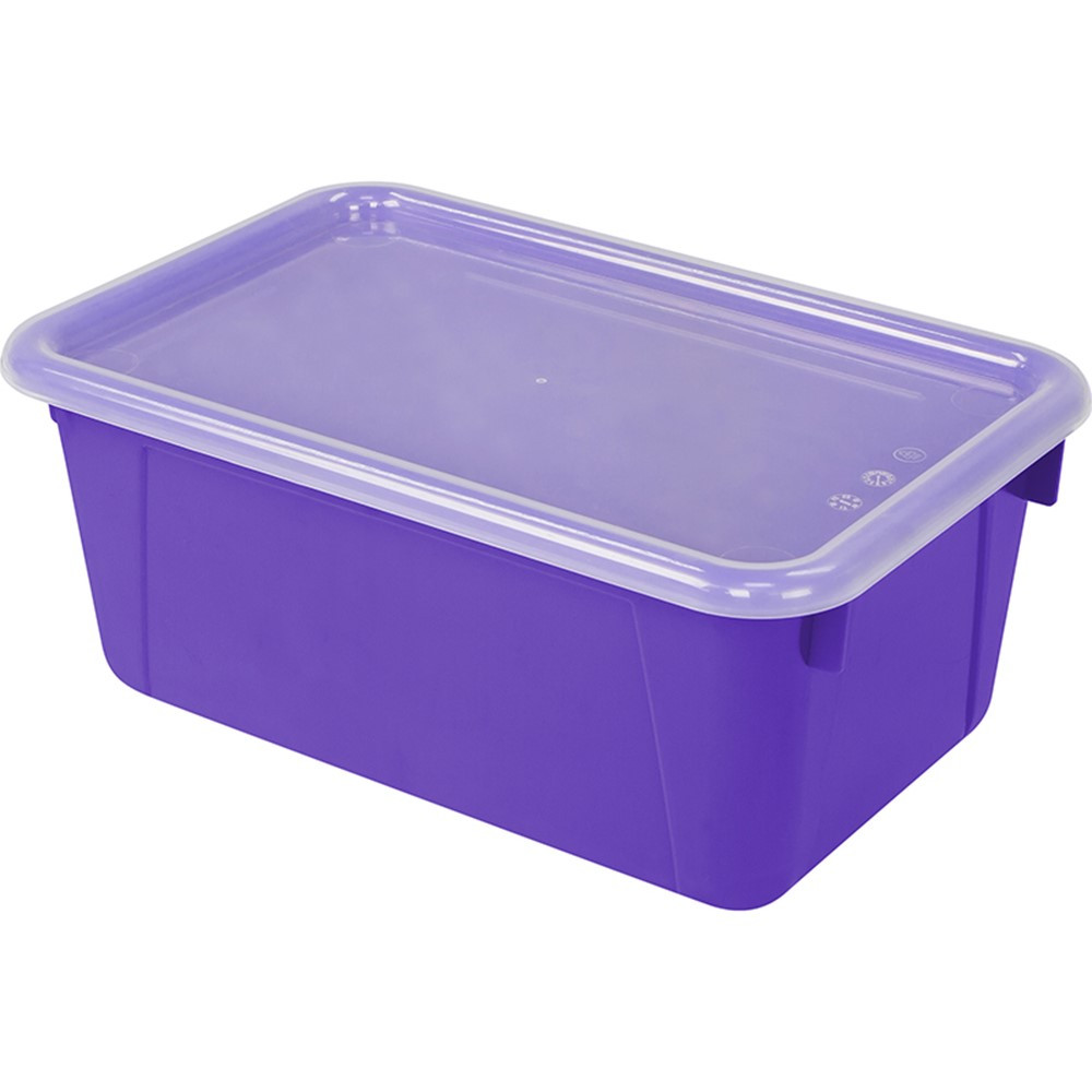 STX62411U06C - Small Cubby Bin With Cover Purple Classroom in Storage Containers