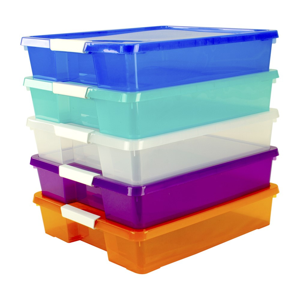 Stack & Store Box Craft Organizer, Assorted Colors, 5-Pack - STX63202U05C | Storex Industries | Storage Containers