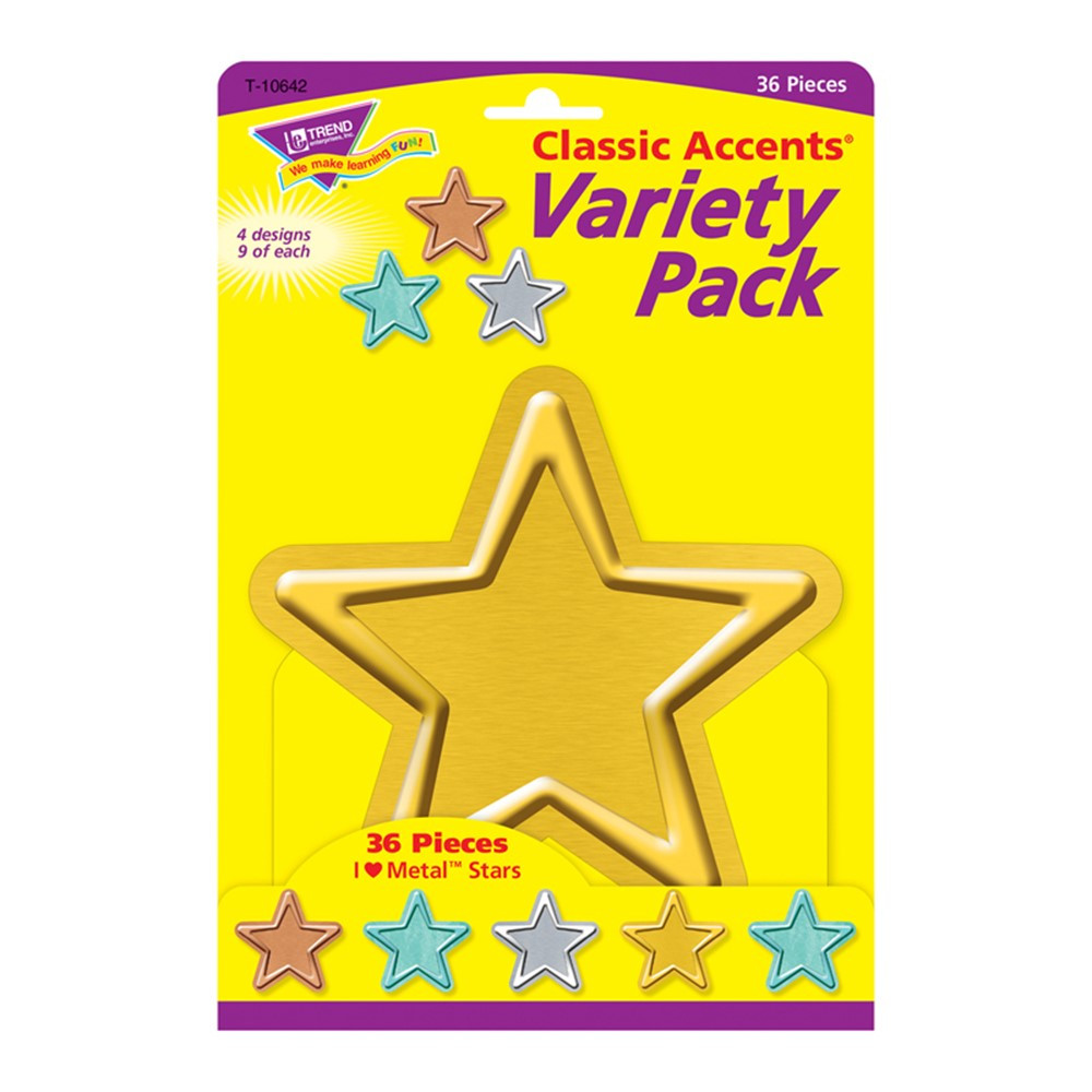 I  Metal Stars Classic Accents Var. Pack, 36 ct - T-10642 | Trend Enterprises Inc. | Accents