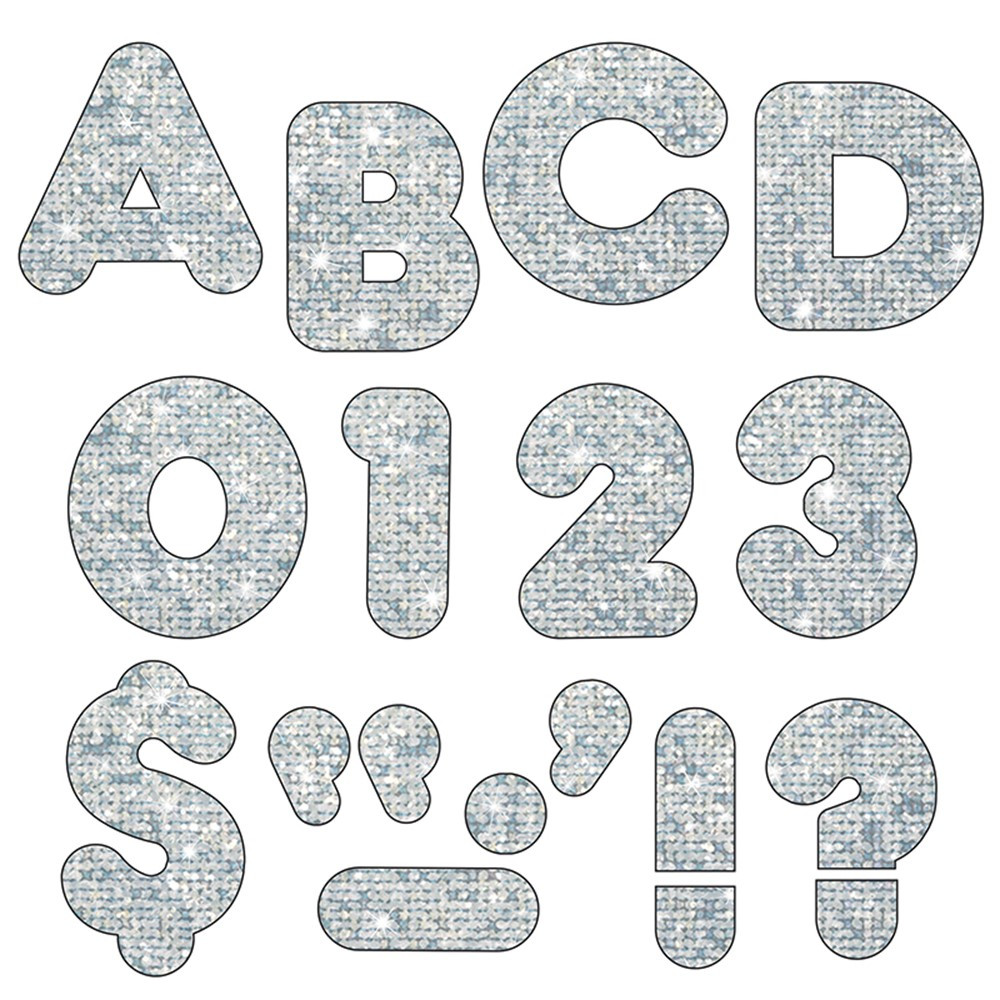 T-1613 - Ready Letters 4 Casual Silver Sparkle in Letters