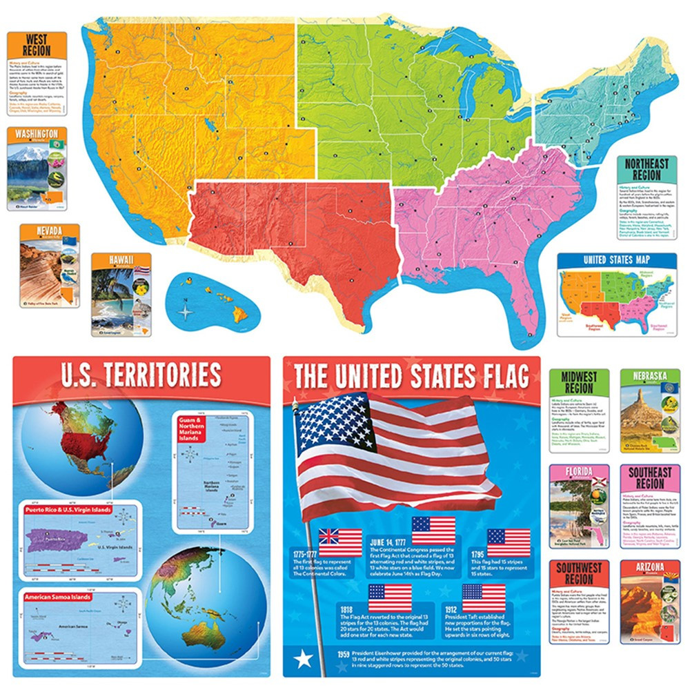 The United States Wipe-Off Learning Set - T-19017 | Trend Enterprises Inc. | Social Studies