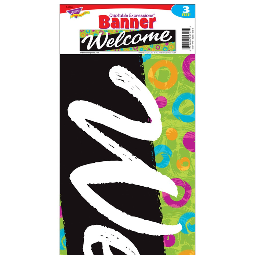 Welcome Swirl Dots Quotable Expressions Banner, 3' - T-25311 | Trend Enterprises Inc. | Banners