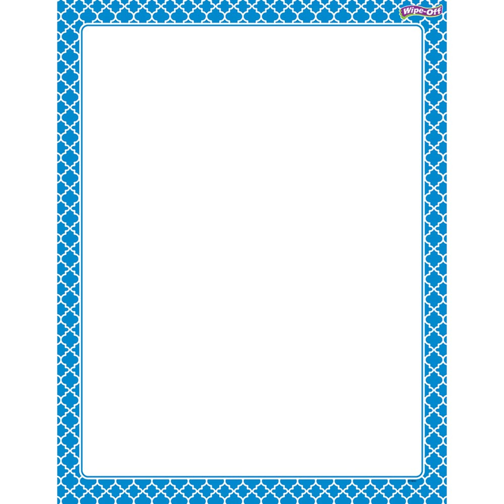 T-27322 - Moroccan Blue Wipe Off Chart in Classroom Theme