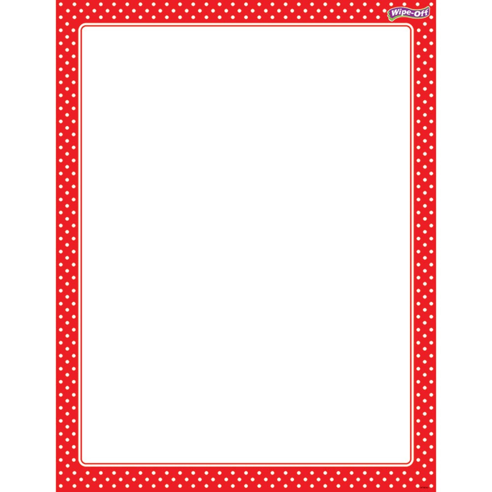 T-27335 - Polka Dots Red Wipe Off Chart in Classroom Theme