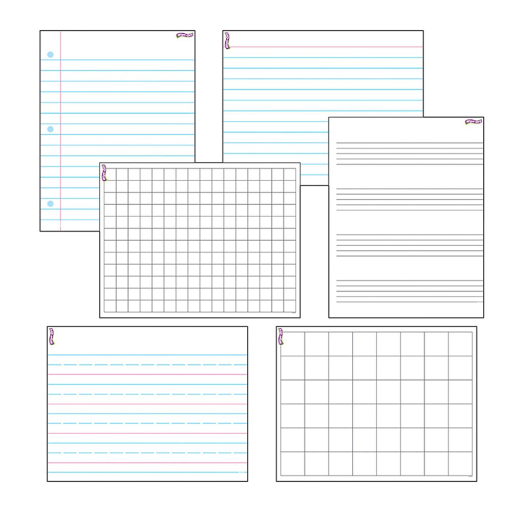 T-27906 - Wipe Off Papers & Grids Combo Pack in Dry Erase Boards