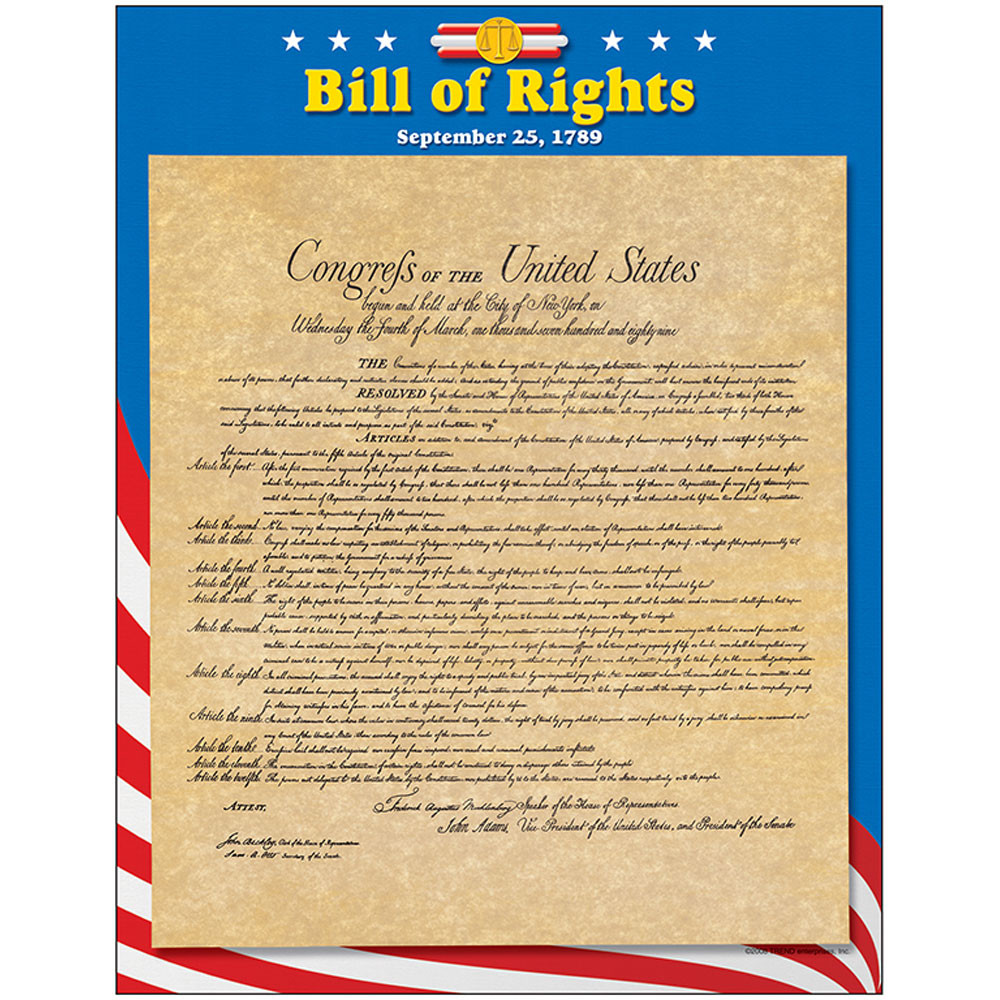 T-38276 - Learning Chart Bill Of Rights in Social Studies