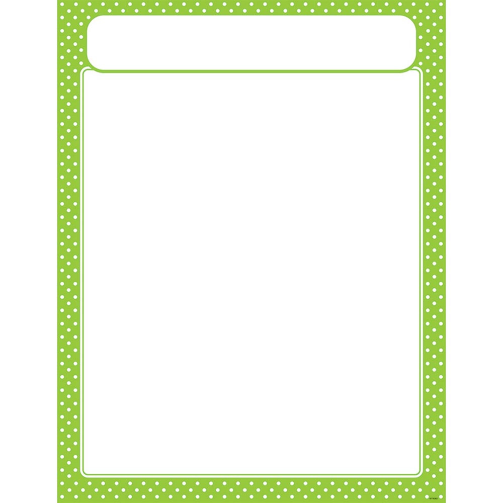 T-38617 - Polka Dots Lime Learning Chart in Classroom Theme