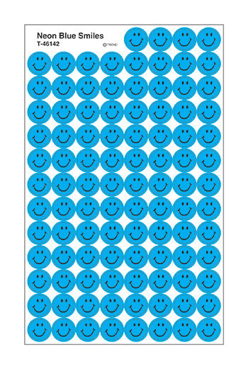 T-46142 - Neon Blue Smiles Superspots in Stickers