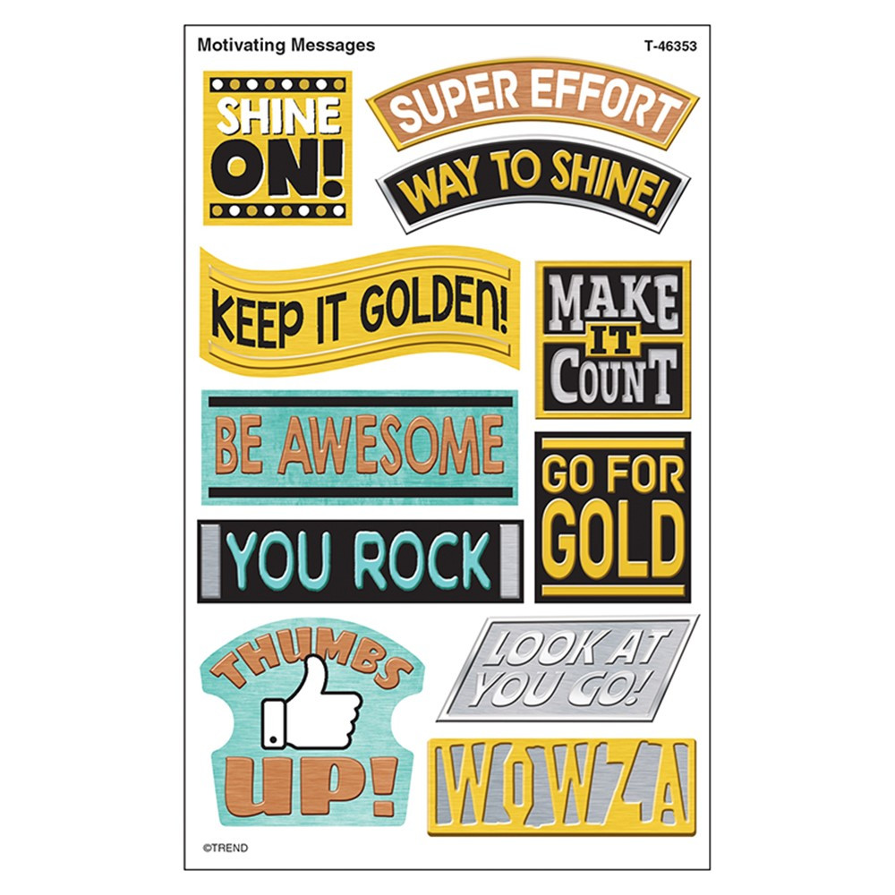 T-46353 - Motivating Messgs Sprshps Stickers Large I Heart Metal in Stickers