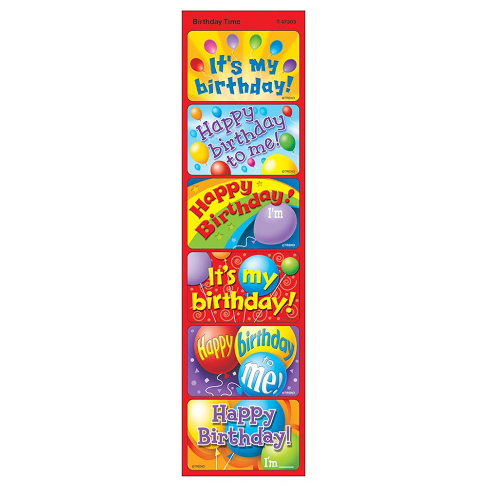 T-47303 - Applause Stickers Birthday 30/Pk Time Acid-Free Larger Size in Stickers