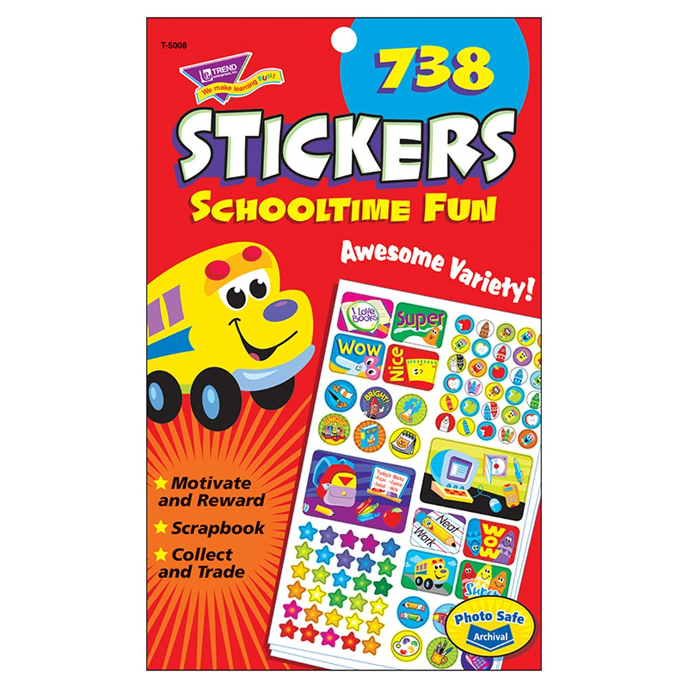 T-5008 - Sticker Pad Schooltime Fun in Stickers