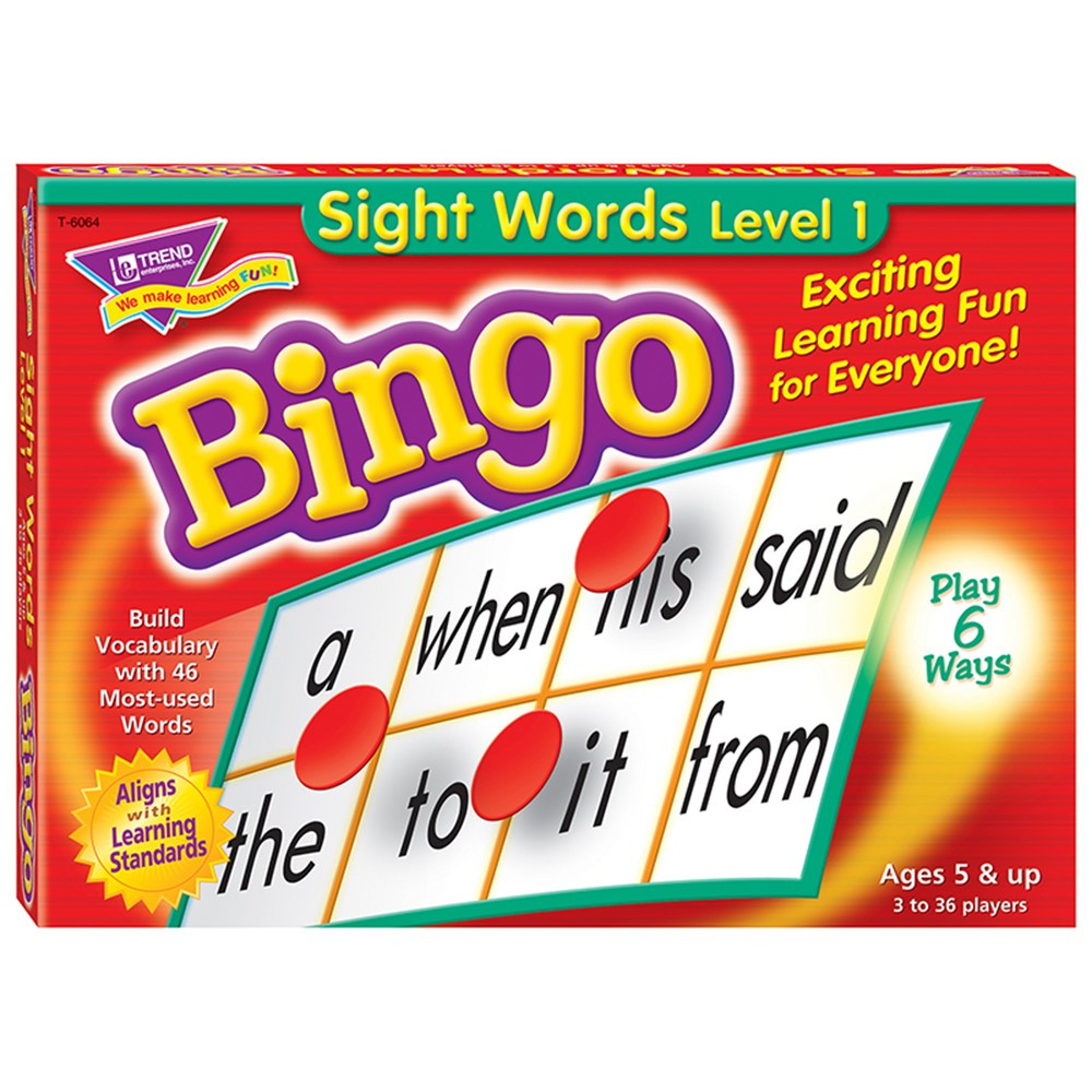 T-6064 - Bingo Sight Words Ages 5 & Up in Bingo