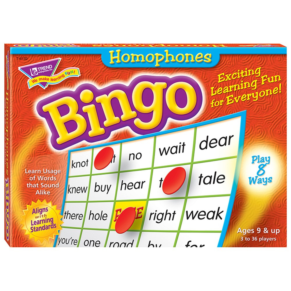T-6132 - Bingo Homonyms Ages 9 & Up in Bingo