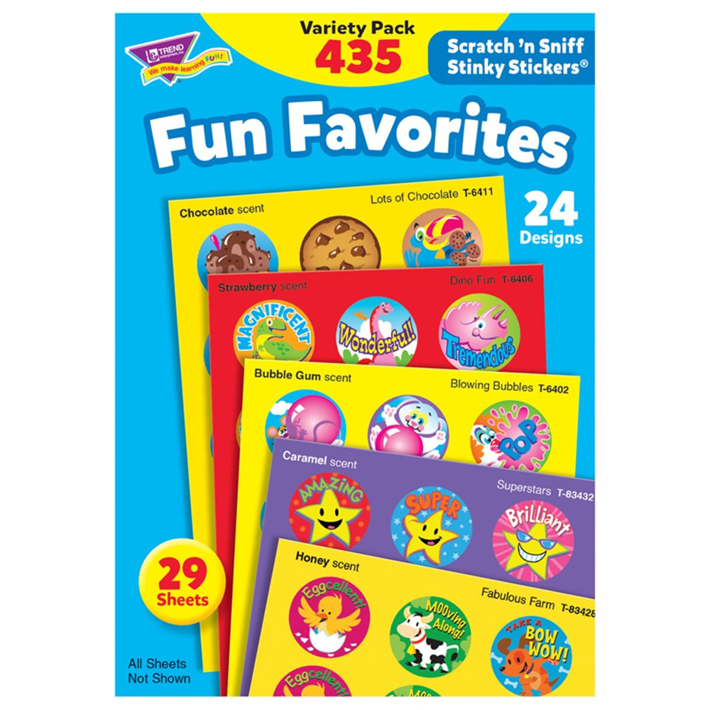 T-6491 - Stinky Stickers Fun Favorites 435Pk Jumbo Acid-Free Variety Pk in Stickers