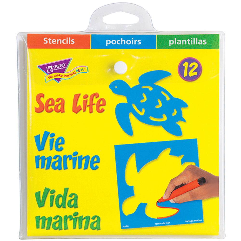 Sea Life (EN/SP/FR) Stencils - T-65006 | Trend Enterprises ...