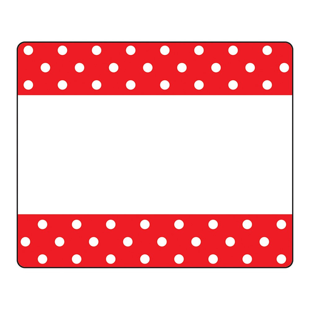 T-68043 - Polka Dots Red Terrific Labels in Name Tags