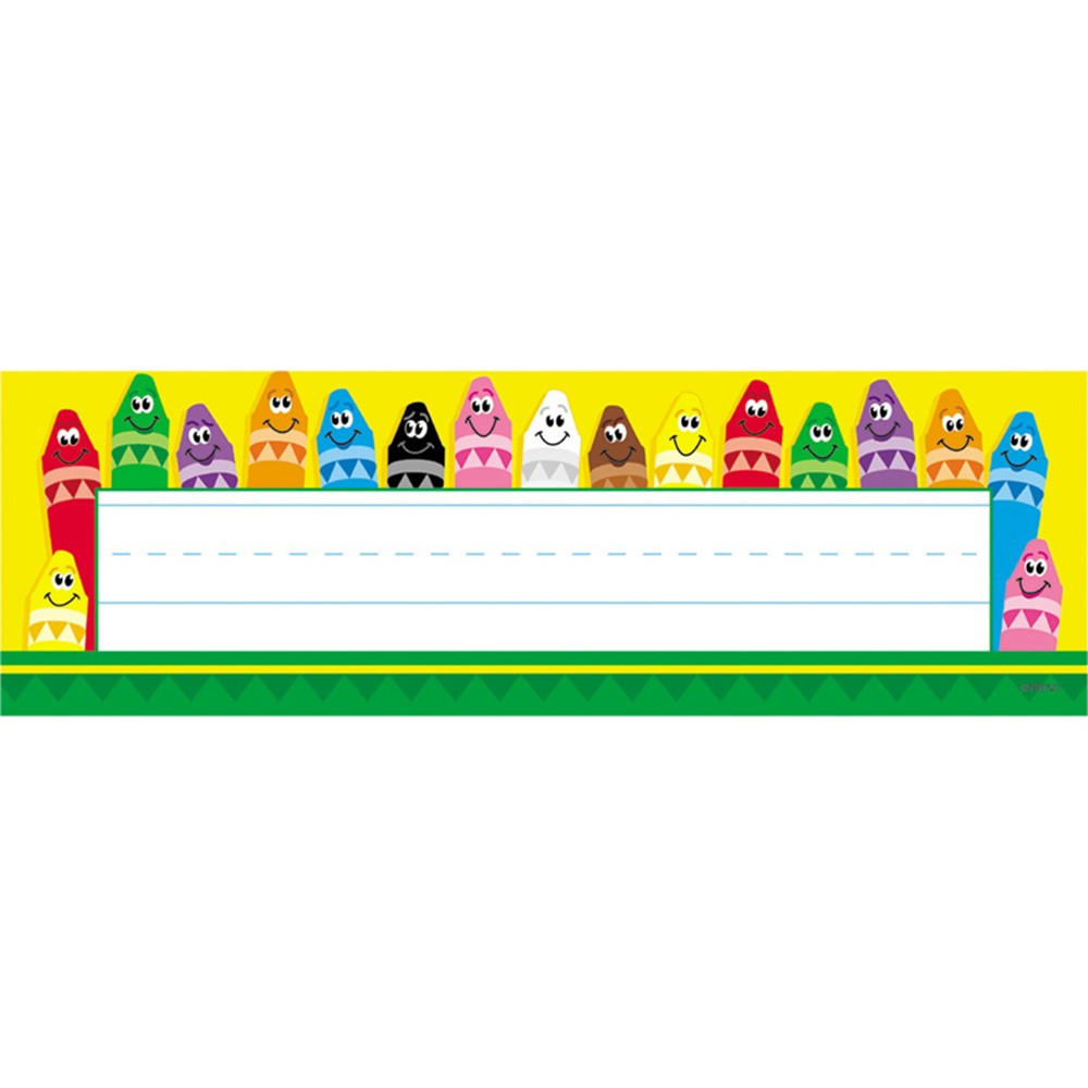 T-69013 - Desk Toppers Colorful 36/Pk 2X9 Crayons in Name Plates