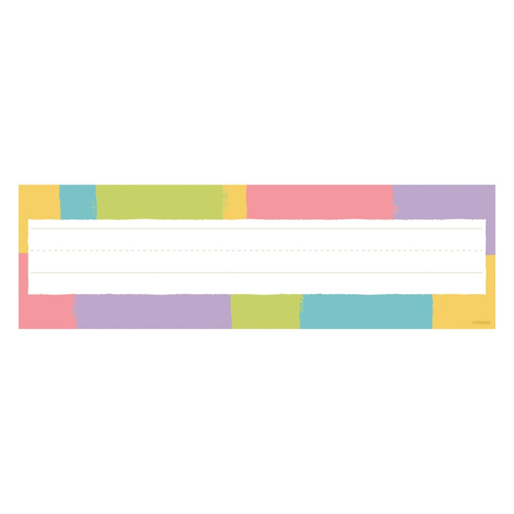 Cheerful Stripes Desk Toppers Name Plates, 36 Count - T-69048 | Trend Enterprises Inc. | Name Plates