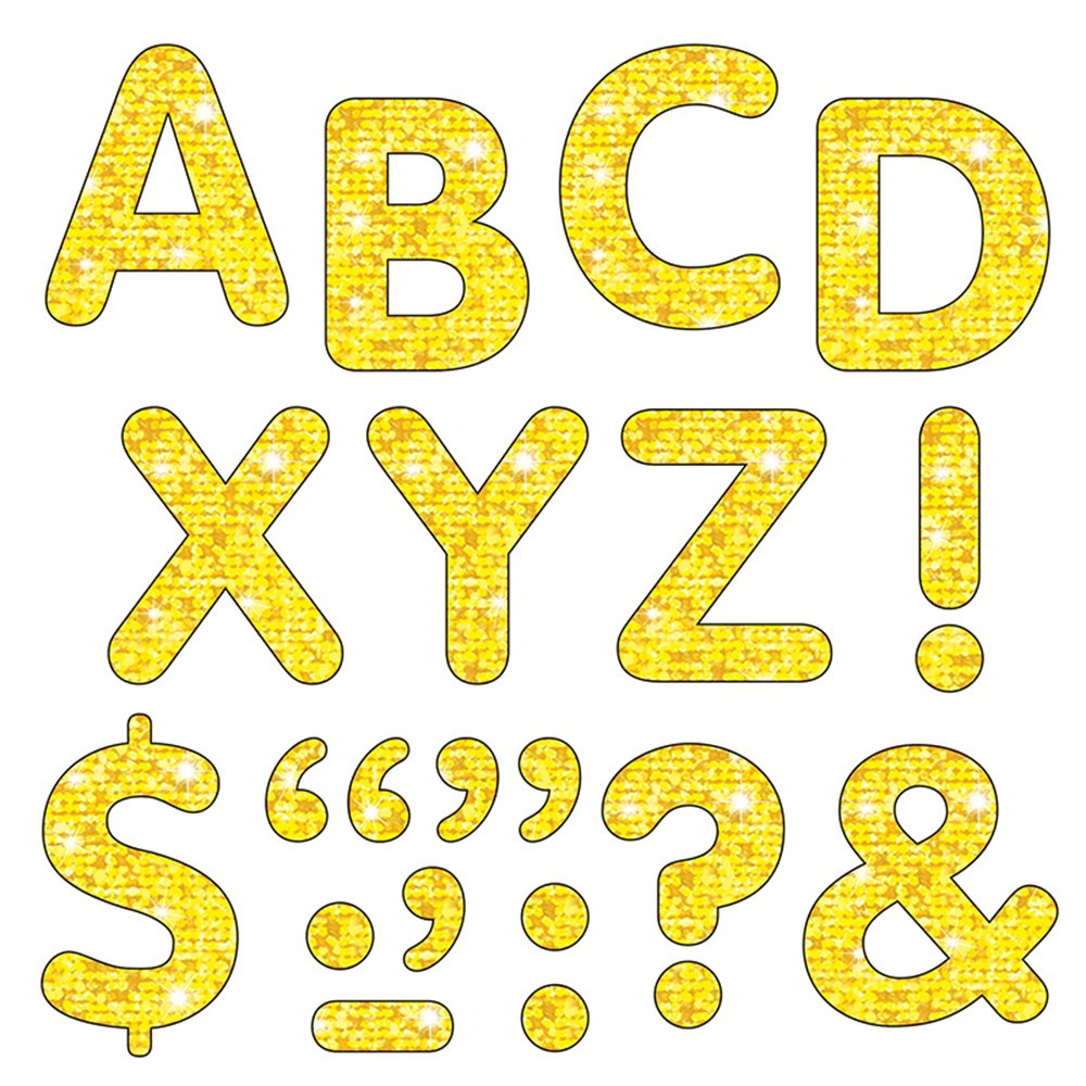 T-78304 - Stick-Eze Stick-On Letters Yellow Sparkle 2 Inch in Letters
