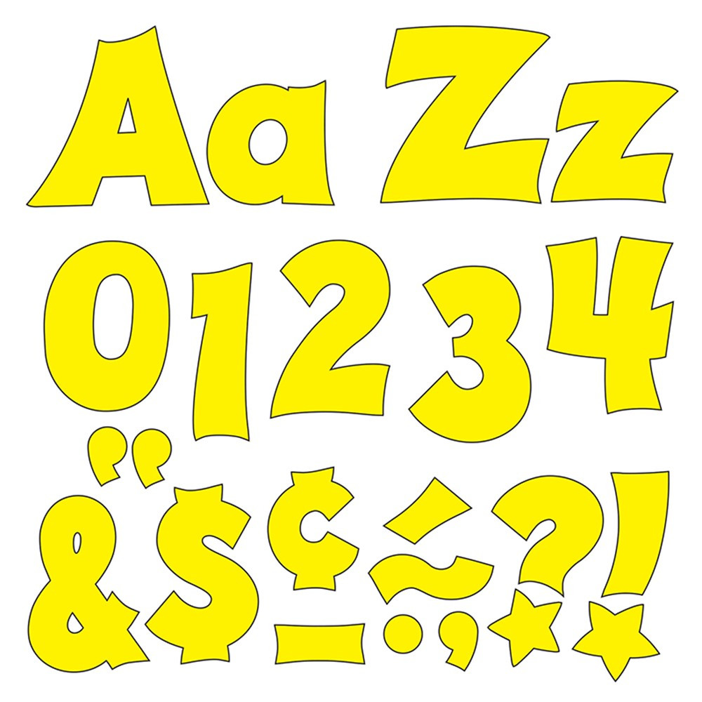 T-79804 - Yellow 4In Combo Pack Uppercase Lowercase in Letters