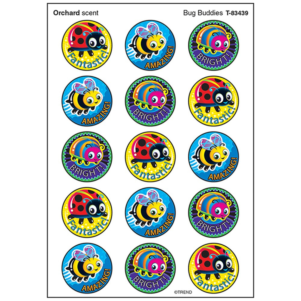 T-83439 - Bug Buddies Stinky Stickers Large Round in Stickers
