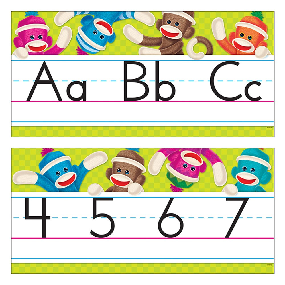 T-8415 - Sock Monkeys Alphabet Lines in Alphabet Lines