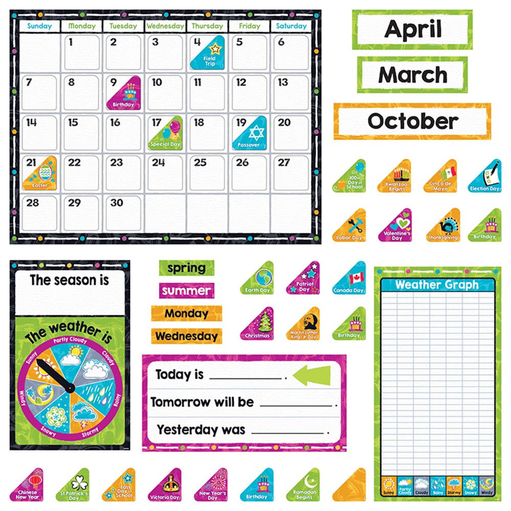 T-8430 - Color Harmony Calendar Bb St in Classroom Theme