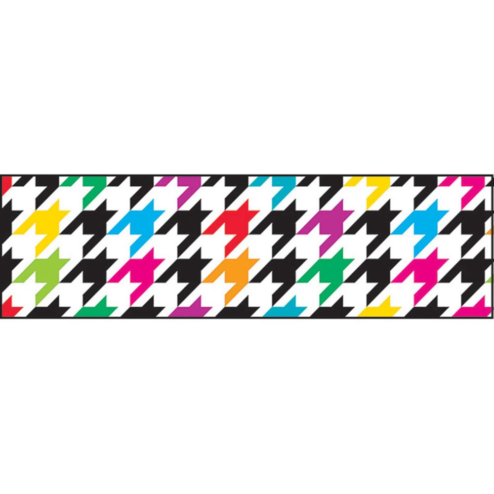 T-85166 - Houndstooth Multicolor Borders in Border/trimmer
