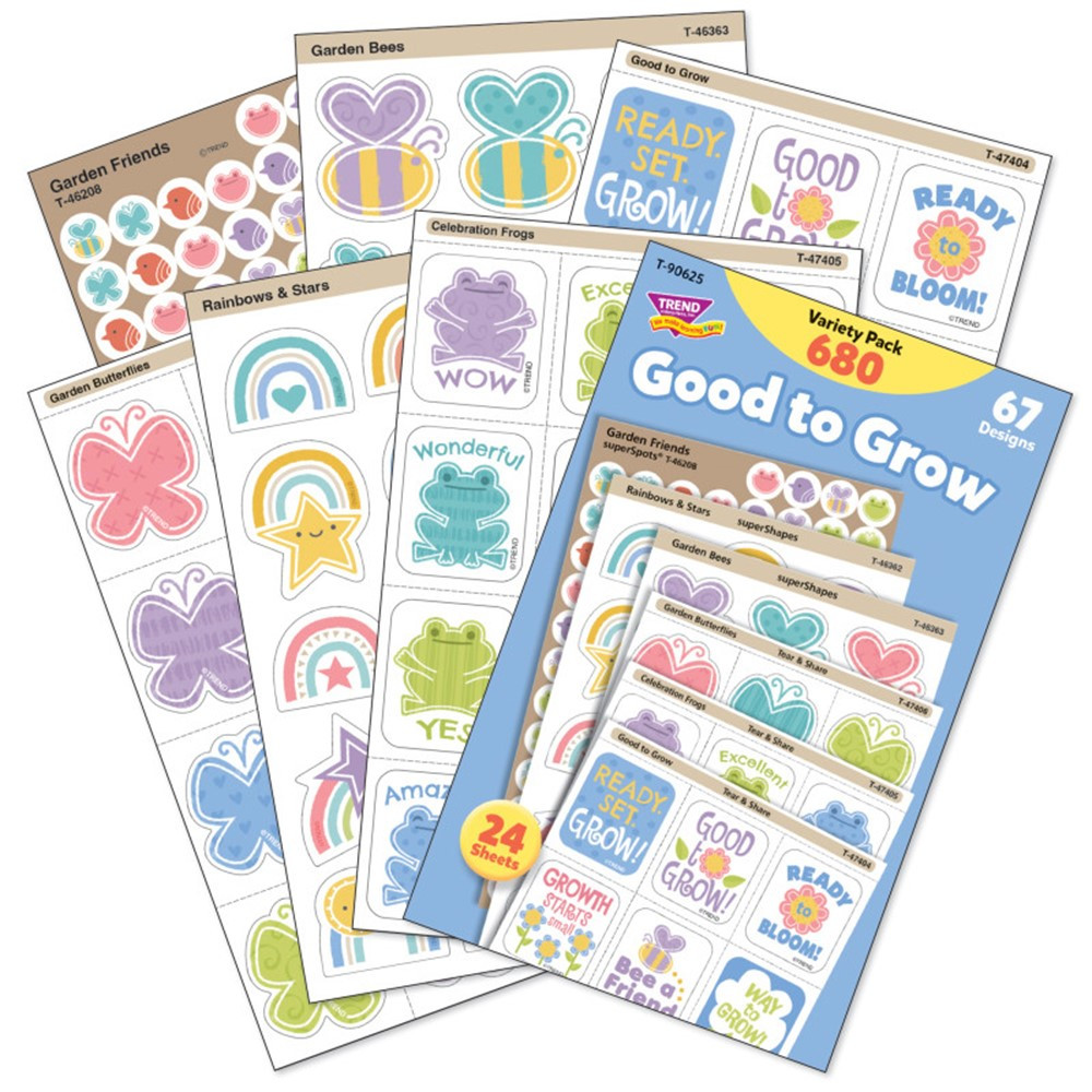 Good to Grow Sticker Variety Pack, 680 Count - T-90625 | Trend Enterprises Inc. | Stickers