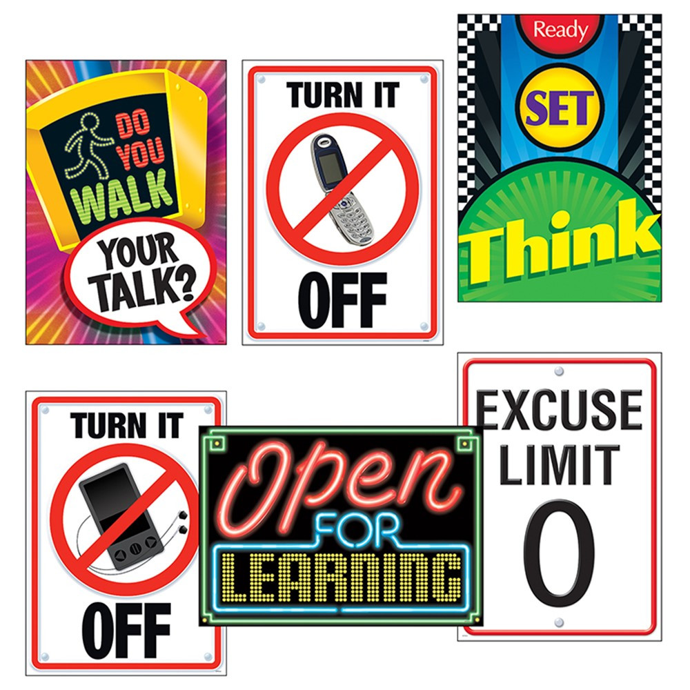 T-A67921 - Learning Signs Combo Sets Argus Posters in Motivational