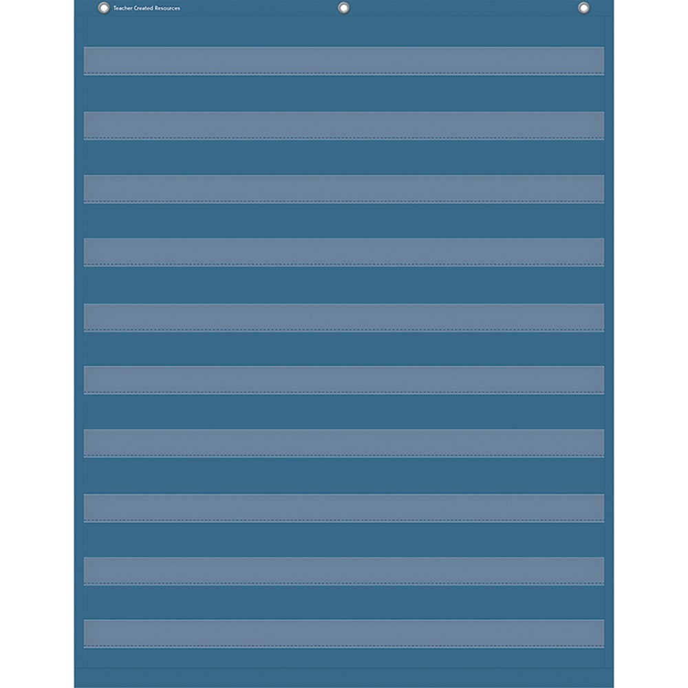 Slate Blue 10 Pocket Chart, 34" x 44" - TCR20104 | Teacher Created Resources | Pocket Charts