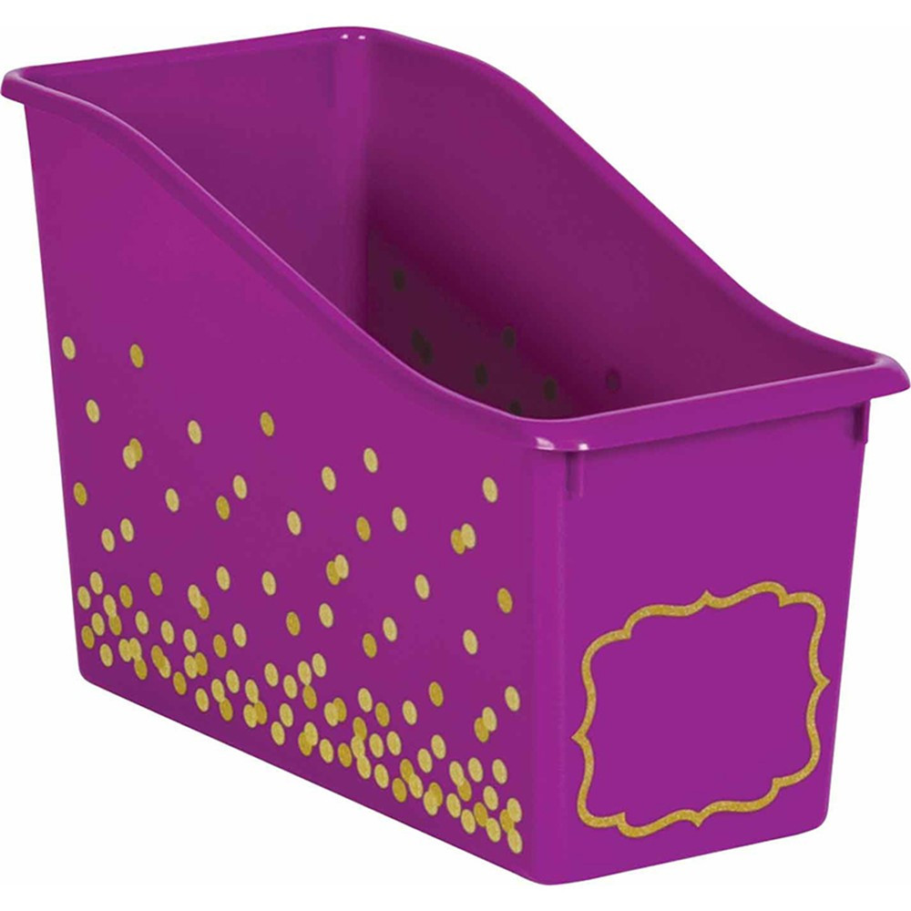 Purple Confetti Plastic Book Bin - TCR20339 | Teacher Created Resources | Storage Containers