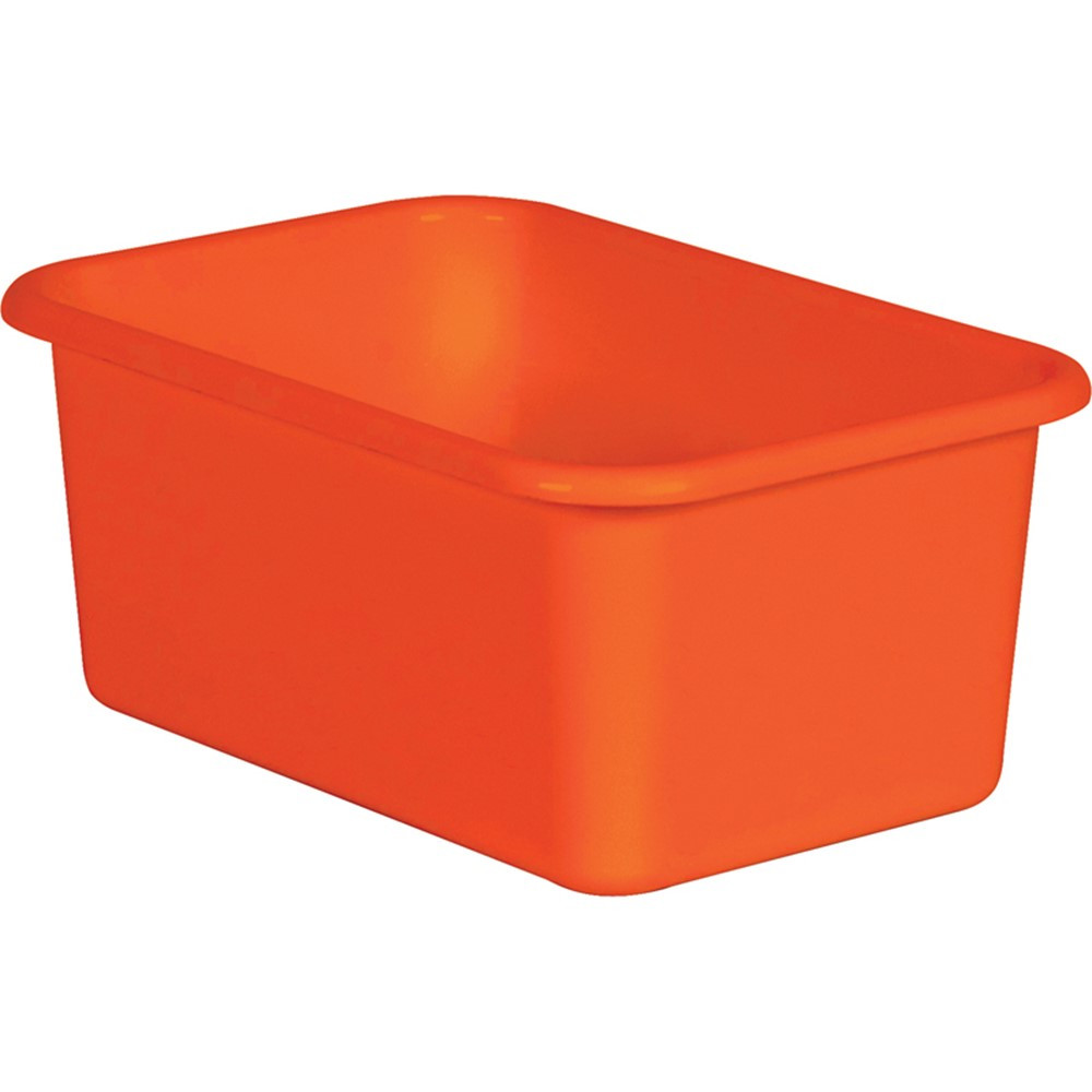 Orange Small Plastic Storage Bin - TCR20394 | Teacher Created Resources | Storage Containers