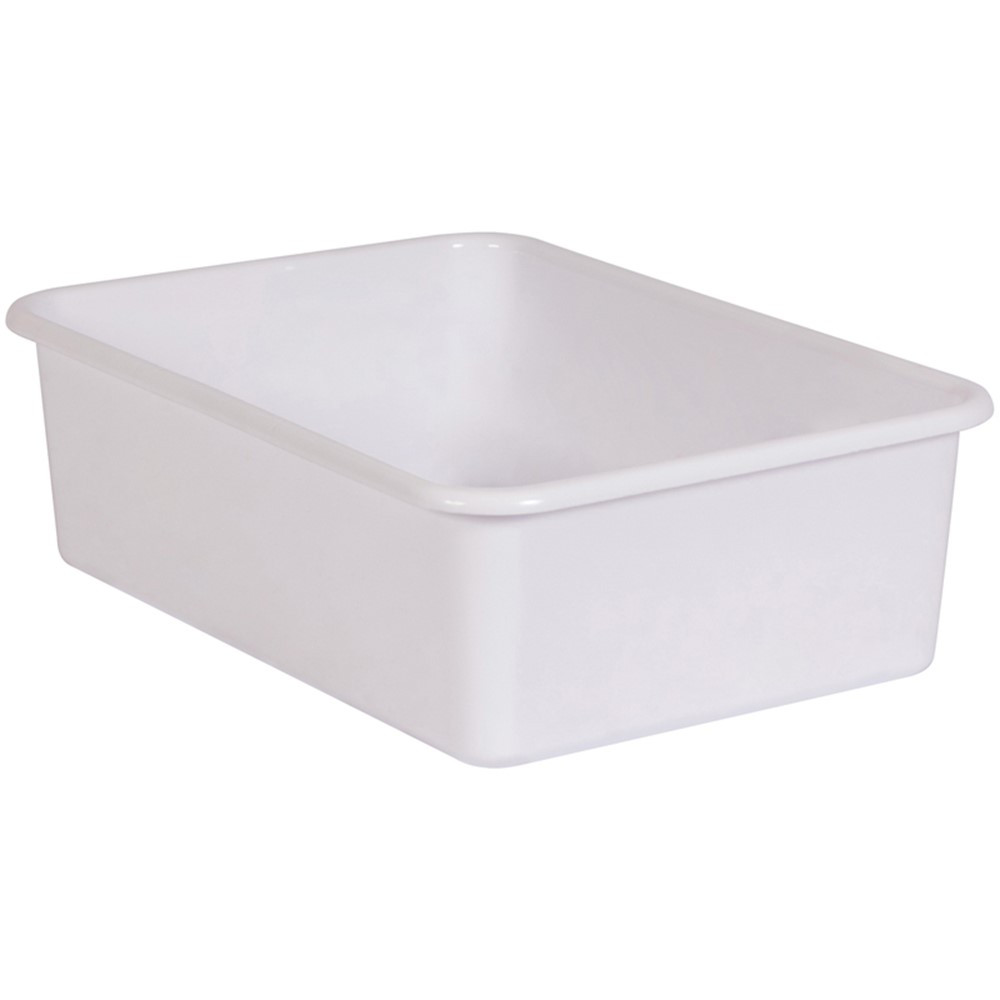 White Large Plastic Storage Bin - TCR20417 | Teacher Created Resources | Storage Containers