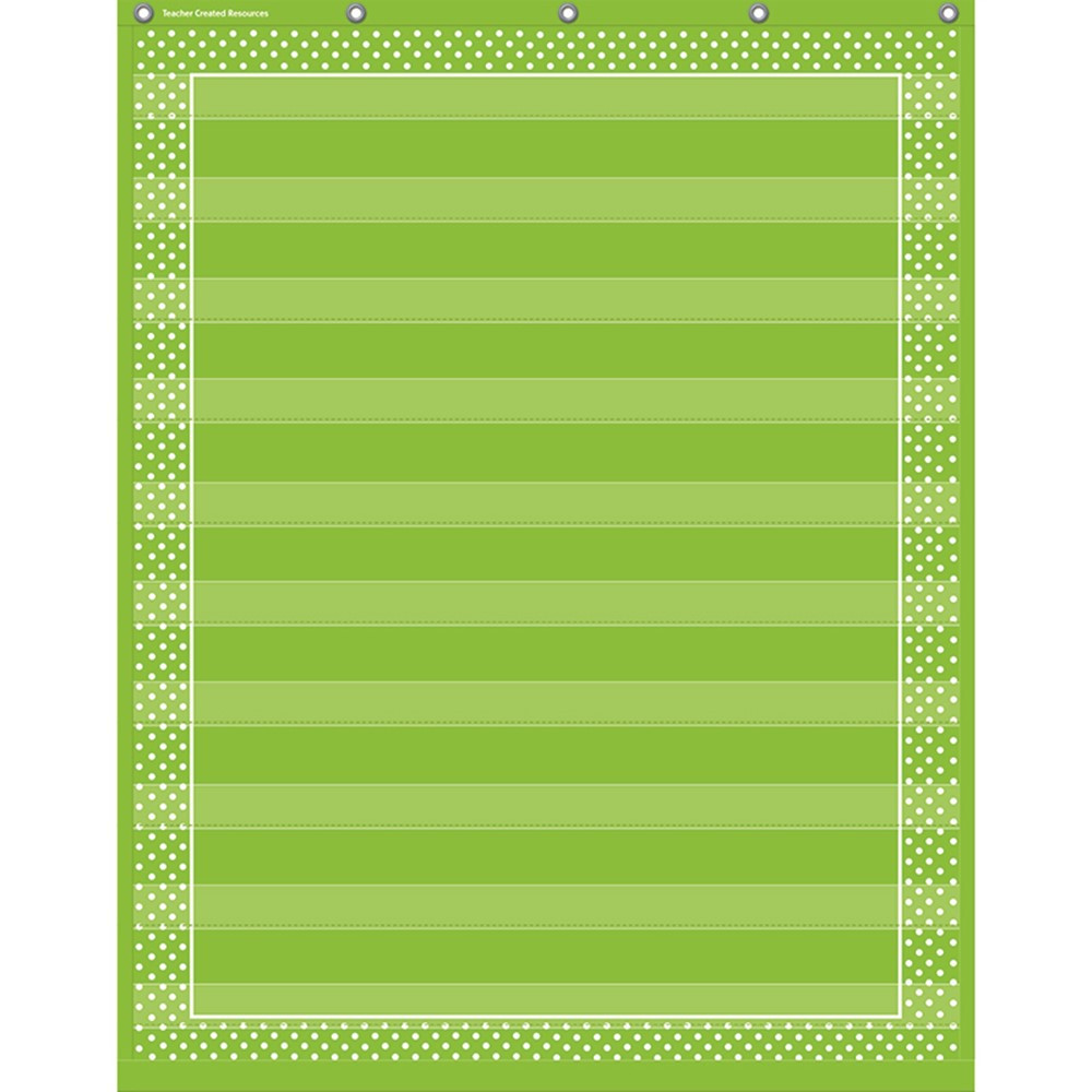 TCR20745 - Lime Polka Dots 10 Pocket Chart in Pocket Charts