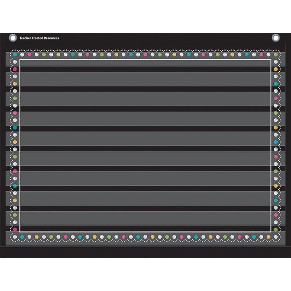 TCR20774 - Chalkboard Brights 10 Pocket 17X22 Pocket Chart in Pocket Charts
