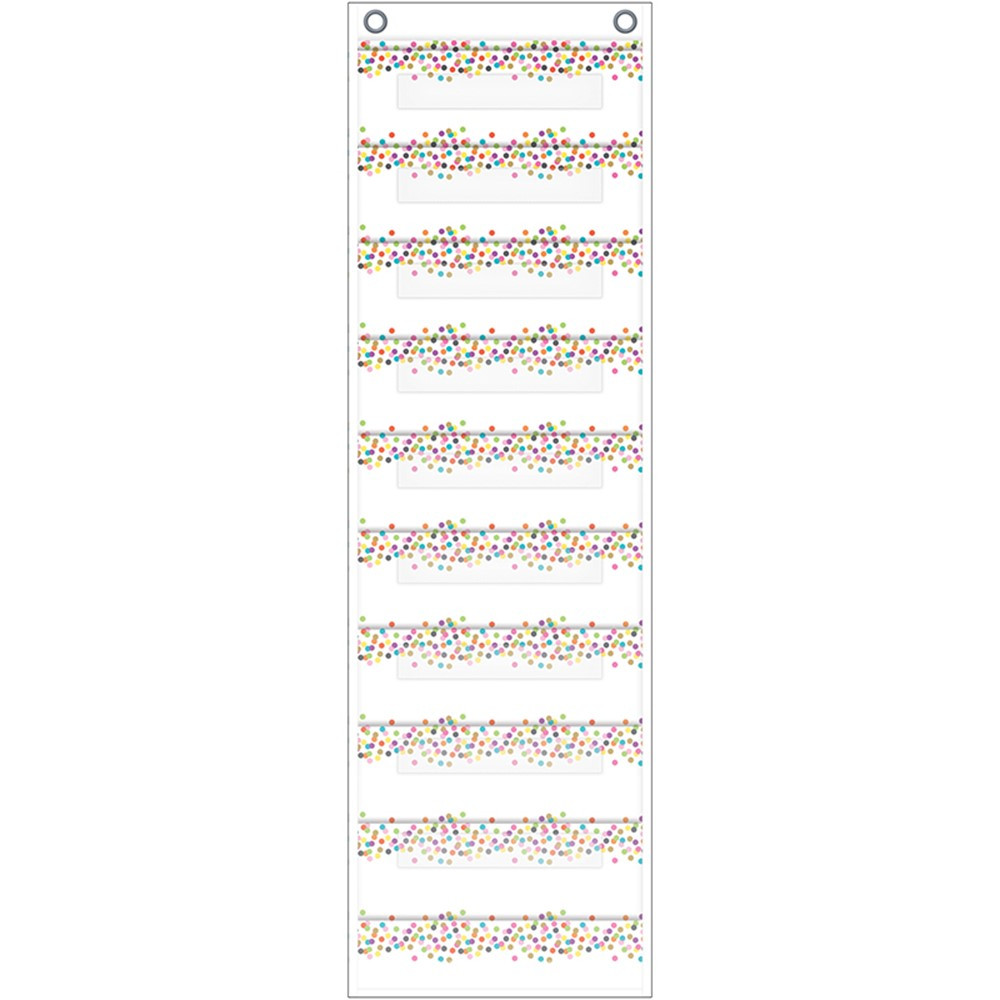 TCR20843 - File Storage Pocket Chart Confetti in Storage