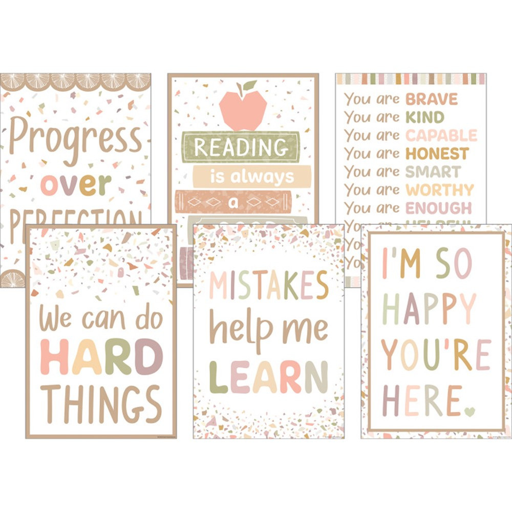 Terrazzo Tones Positive Poster, Set of 6 - TCR2088718 | Teacher Created Resources | Motivational