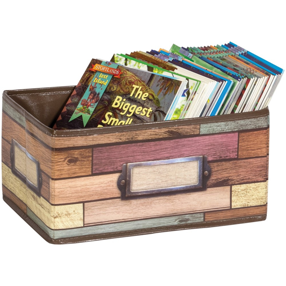 Reclaimed Wood Small Storage Bin - TCR20913 | Teacher Created Resources | Storage Containers