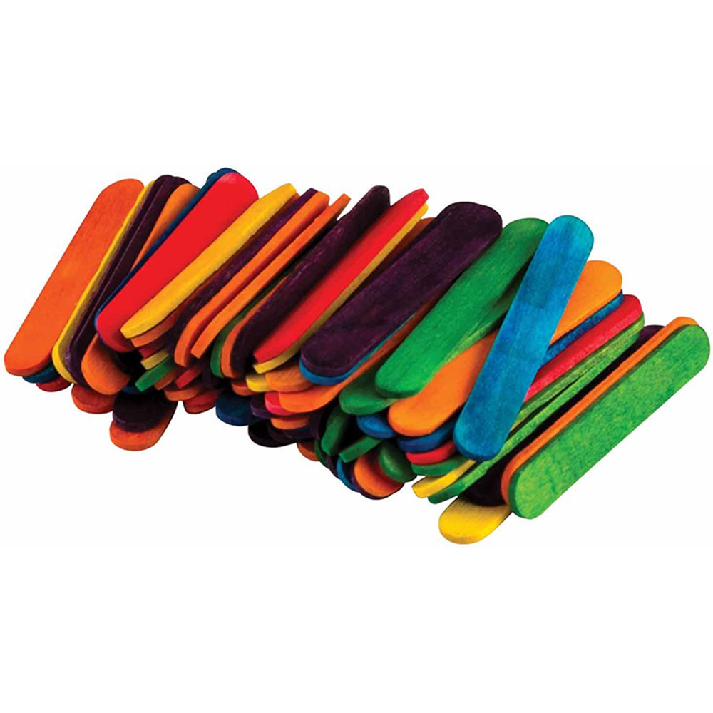 TCR20923 - Multicolor Mini Craft Sticks 100 Ct Stem Basics in Craft Sticks