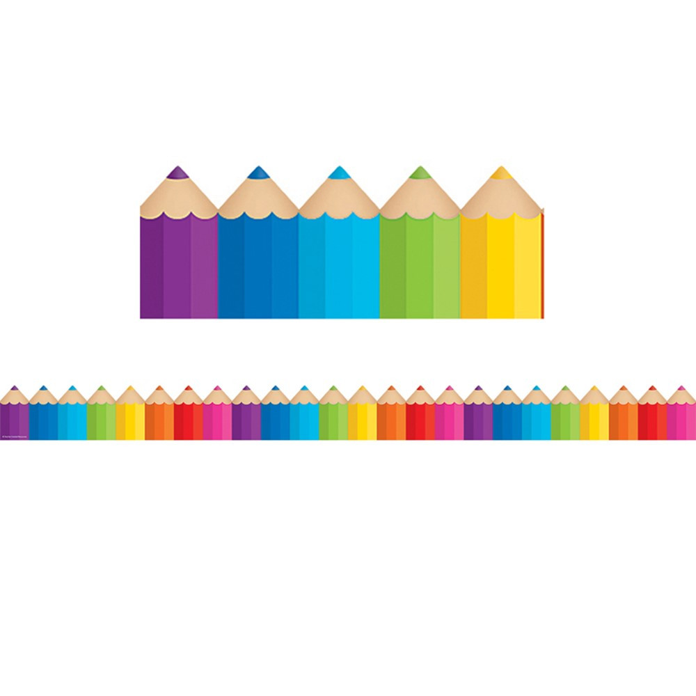 TCR3496 - Colored Pencils Die Cut Border Trim in Border/trimmer