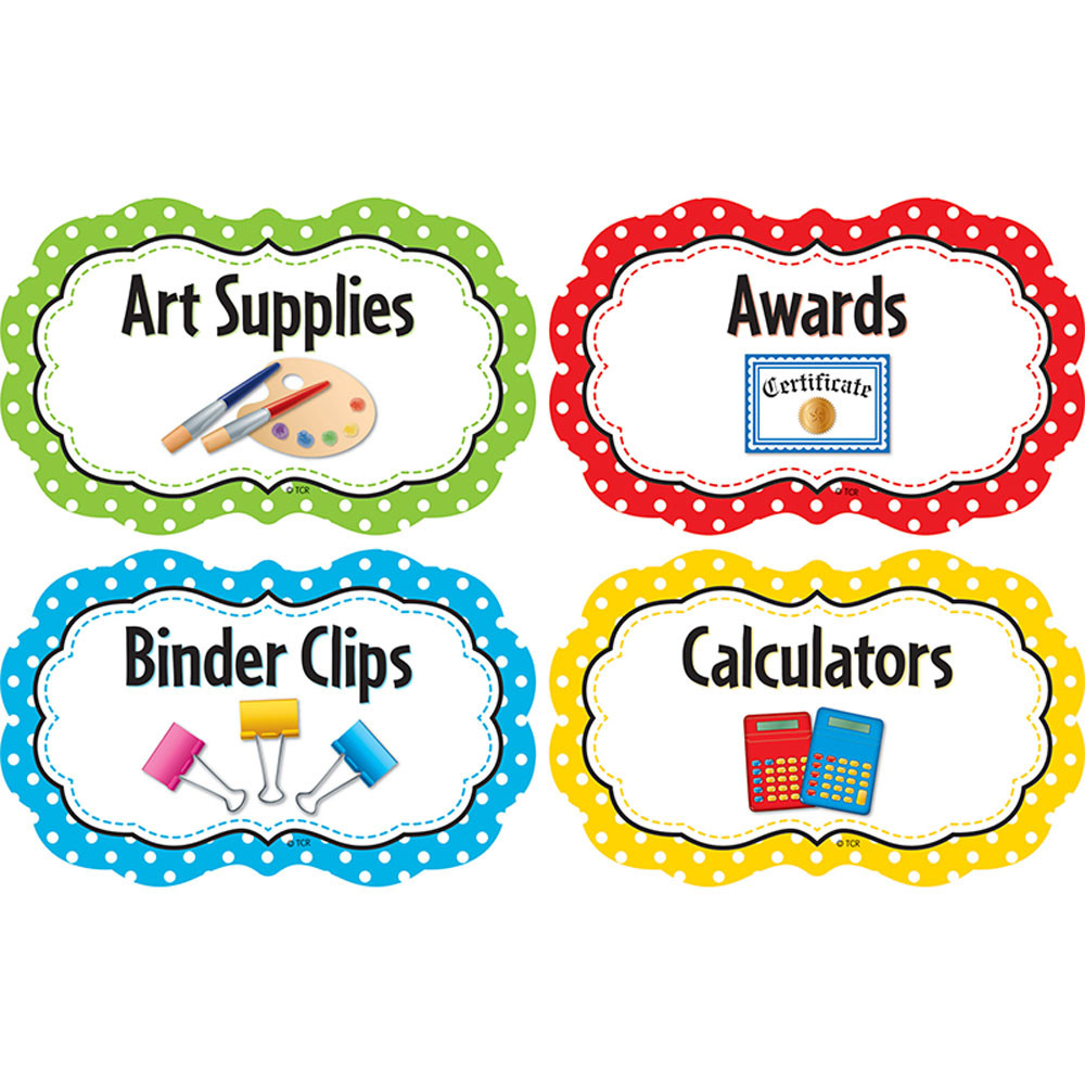 TCR3565 - Polka Dots Supply Labels in Accessories