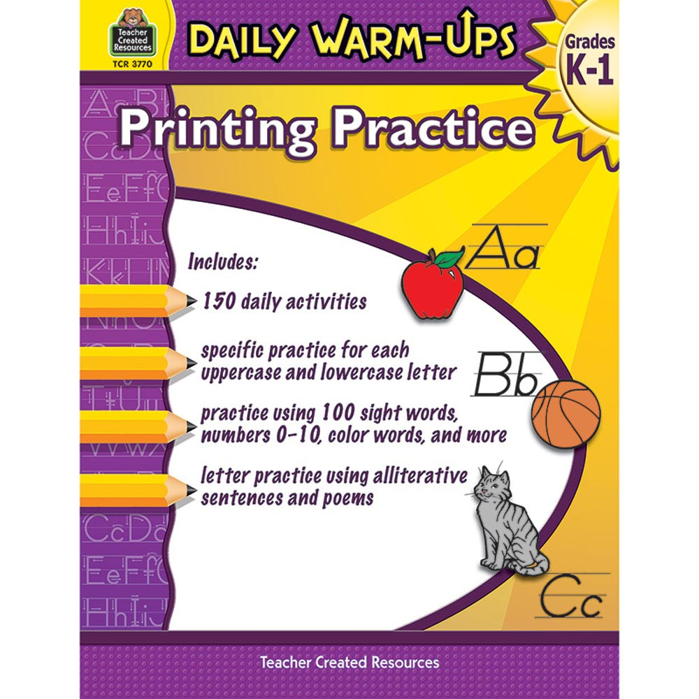 TCR3770 - Daily Warm Ups Printing Practice in Handwriting Skills