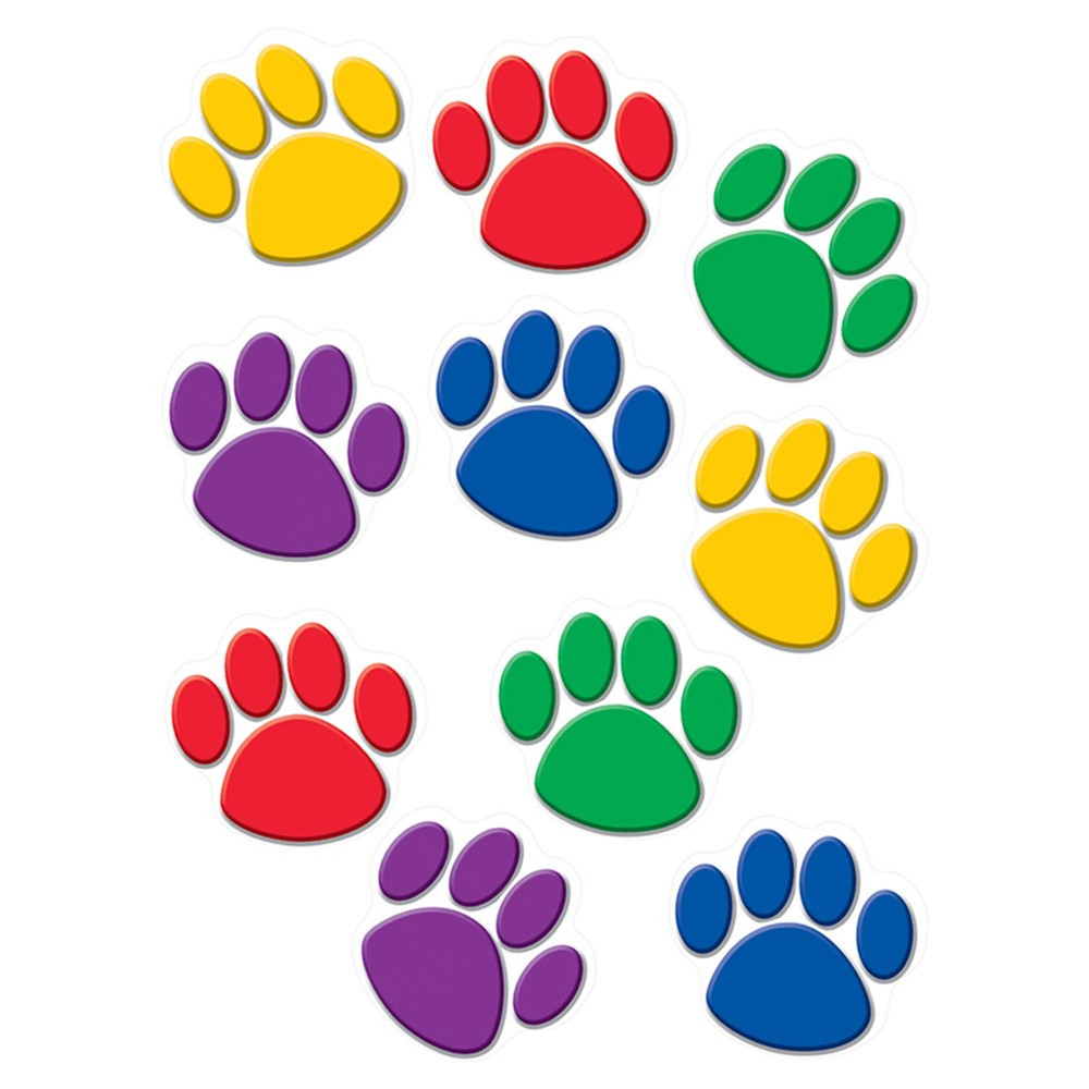 TCR4114 - Accents Colorful Paw Prints in Accents