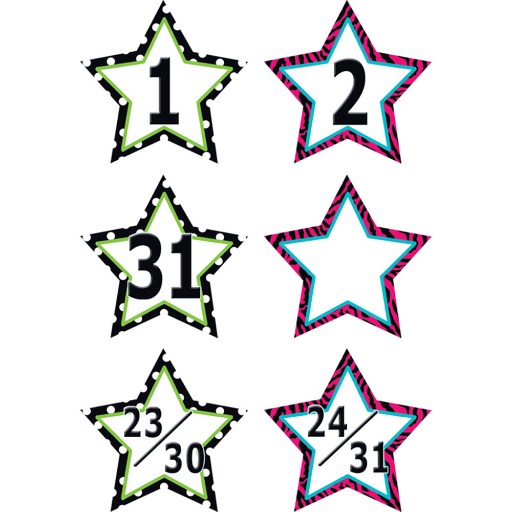 TCR5217 - Fancy Stars Calendar Days in Calendars