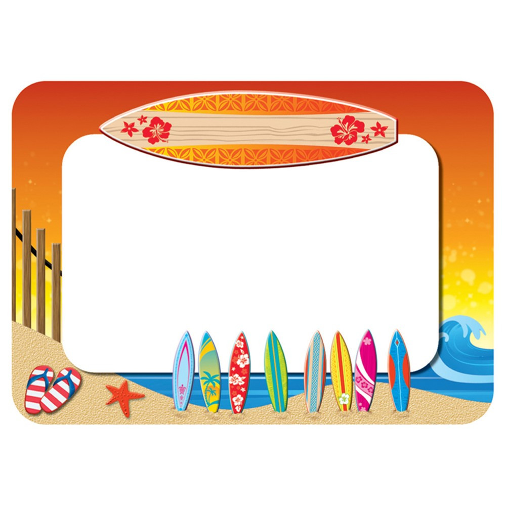 TCR5361 - Surfs Up Name Tags Labels in Name Tags
